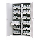 Armario para ácidos y bases asecos SL-CLASSIC, puertas batientes, frontal gris luminoso, An 1197 x P 603 x Al 1965 mm
