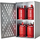 Armario para bombonas de gas LG.2845 asecos, para 4 x 33/10 x 11/18 x 5 kg, 1 pared, para exterior, con cerradura, An 840 x P 690 x Al 1500 mm, acero