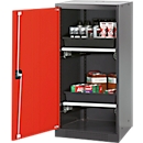 Armario para productos químicos Asecos CS-CLASSIC, puerta con bisagras, 2 bandejas extraíbles, 545x520x1105 mm, rojo tráfico