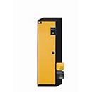 Armario para productos químicos asecos CS-CLASSIC, puerta con bisagras, bisagra a la izquierda, frontal amarillo de seguridad, ancho 545 x fondo 520 x alto 1950 mm
