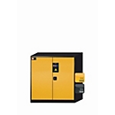 Armario para productos químicos asecos CS-CLASSIC, puertas con bisagras, frontal amarillo de seguridad, ancho 1055 x fondo 520 x alto 1105 mm