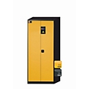 Armario para productos químicos asecos CS-CLASSIC, puertas con bisagras, frontal amarillo de seguridad, ancho 810 x fondo 520 x alto 1950 mm