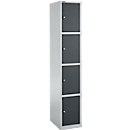Armoire à 4 casiers, avec serrure à cylindre, aluminium blanc/anthracite