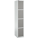 Armoire à 4 casiers, avec serrure à cylindre, gris clair/gris platine