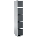 Armoire à 5 casiers, avec serrure à cylindre, aluminium blanc/anthracite