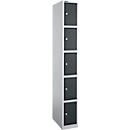 Armoire à 5 casiers, avec serrure à cylindre, aluminium blanc/anthracite