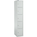 Armoire à 5 casiers avec serrure à cylindre, gris clair/gris clair