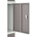 Armoire à 5 casiers, avec serrure à cylindre, gris clair/gris platine