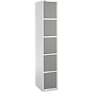 Armoire à 5 casiers, avec serrure à cylindre, gris clair/gris platine