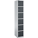 Armoire à 6 casiers, avec serrure à cylindre, aluminium/anthracite blanc