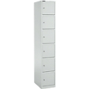 Armoire à 6 casiers, avec serrure à cylindre, gris clair/gris clair
