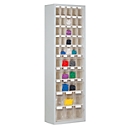 Armoire à bacs, volume 333 l, 43 bacs rabattables amovibles avec poignée encastrée, L 665 x P 250 x H 2000 mm, gris clair/transparent