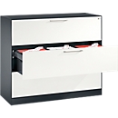 Armoire à dossiers suspendus ASISTO C 3000, 3 tiroirs, 3 rangées, l. 1200 mm, anthracite/blanc