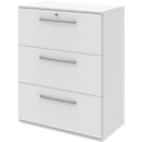 Armoire à dossiers suspendus BARI, 3 tiroirs, verrouillage central, l. 819 x P 430 x H 1117 mm, blanc