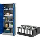 Armoire à matériel Schäfer Shop Pure, verrouillable, L 800 x P 400 x H 1935 mm + 20 classeurs gratuits Schäfer Shop Select, DIN A4, 80 mm