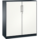 Armoire à portes battantes ASISTO C 3000, 3 hauteurs de classeurs, l. 1200 mm, anthracite/blanc