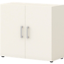 Armoire à portes battantes TEMPIO -  en bois - 2 OH - l.800 x P 340 x H 720 mm - blanc/blanc
