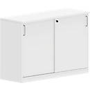 Armoire à portes coulissantes NEVADA, 2 HC, l. 1200 x P 445 x H 825 mm, blanc 