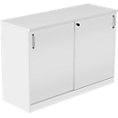 Armoire à portes coulissantes NEVADA - en bois - L 1200 x P 445 x H 825 mm - 2 HC - blanc