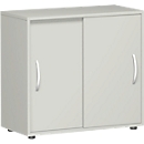 Armoire à portes coulissantes PALENQUE, 2 HC, l. 800 x P 400 x H 752 mm, gris clair