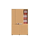 Armoire à portes coulissantes, surface acoustique, l. 1200 mm, 5 HC, coloris hêtre