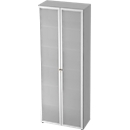 Armoire à portes vitrées TOPAS LINE, 6 hauteurs de classeurs, L 800 mm, gris clair