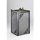 Armoire à poubelles MBS 5, revêtement tôle d'acier, avec couvercle à plantes