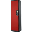 Armoire à produits chimiques, porte battante, 3 étagères, 545 x 520 x 1950 mm, rouge circulation