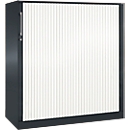Armoire à rideau coulissant ASISTO C 3000, 3 hauteurs de classeurs, l. 1200 mm, anthracite/blanc