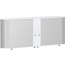 Armoire à rideau coulissant transversal Alicante, l. 2000 x P 400 x H 828 mm, blanc