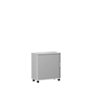 Armoire à rideau coulissant transversal mobile Alicante, l. 800 x P 400 x H 791 mm, gris clair