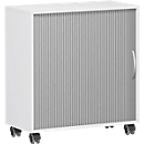 Armoire à rideau coulissant transversal PALENQUE, l. 800 x P 400 x H 791 mm, blanc