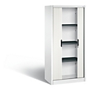 Armoire à rideaux C + P Omnispace, 4 HC, verrouillable, L 800 x P 420 x H 1660 mm, acier/plastique, blanc trafic