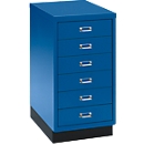 Armoire à tiroirs A3 SSI, 6 tiroirs, 675 mm de hauteur, bleu gentiane