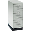 Armoire à tiroirs A4, avec 10 tiroirs, 675 mm de hauteur, gris clair