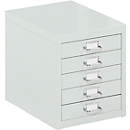 Armoire à tiroirs A4, avec 5 tiroirs, 330 mm de hauteur, gris clair