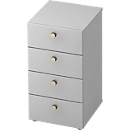 Armoire à tiroirs TOPAS LINE, 2 HC, L 400 mm, gris clair/gris clair