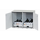Armoire basse acide et alcaline asecos SL-CLASSIC-UB, portes battantes, façade gris clair, L 1100 x P 570 x H 800 mm