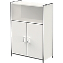 Armoire combinée Toledo, avec panneau de finition arrière, verrouillable, 3 HC, 1 compartiment, l. 800 x P 380 mm, blanc