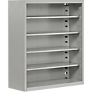 Armoire d'atelier, hauteur 830 mm, 4 étagères, sans portes et sans bacs, alu blanc 