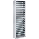 Armoire d'atelier - l. 700 x P 300 x H 1980 mm - 18 étagères - sans  bacs - sans portes - alu blancalu blanc