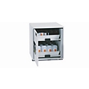 Armoire de base acide et alcaline asecos SL-CLASSIC-UB, porte à charnières, arrêt à gauche, façade gris clair, L 590 x P 570 x H 600 mm
