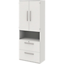 Armoire de classement BARI, 6 HC, 2 portes, 2 dossiers suspendus, verrouillage central, l. 819 x P 430 x H 2174 mm, blanc