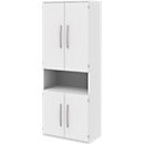Armoire de classement BARI, 6 HC, 3 tablettes, 1 compartiment ouvert, l. 819 x P 430 x H 2174 mm, blanc