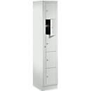 Armoire de distribution, avec porte centrale, Largeur intérieure des compartiments 350 mm, largeur 350 mm, 5 compartiments, gris clair