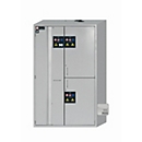Armoire de stockage de sécurité combinée de type 90 asecos K-PHOENIX-90, portes battantes et pliantes avec système d'arrêt de porte, façade gris clair, L 1197 x P 617 x H 1969 mm