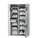 Armoire de stockage de sécurité combinée de type 90 asecos K-PHOENIX Vol.2-90, portes battantes et pliantes avec mécanisme de fermeture automatique, façade gris clair, L 1197 x P 617 x H 1969 mm