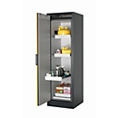 Armoire de stockage de sécurité de type 90 asecos Q-PEGASUS-90, porte à charnières avec fermeture automatique, charnières à gauche, façade en jaune de sécurité, L 599 x P 615 x H 1953 mm