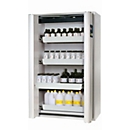 Armoire de stockage de sécurité de type 90 asecos S-PHOENIX Vol.2-90, portes pliantes à fermeture automatique et à une main, façade gris clair, L 1196 x P 616 x H 1968 mm