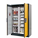 Armoire de stockage de sécurité type 90 asecos Q-CLASSIC-90, portes à charnières, sécurité frontale jaune, L 1193 x P 615 x H 1953 mm